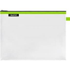 Leitz WOW Traveller Zip-Beutel, wasserabweisend, durchsichtiges Material, Größe L, grün