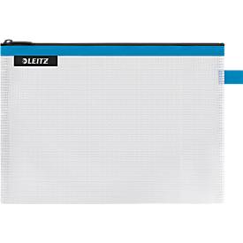 Leitz WOW Traveller Zip-Beutel, wasserabweisend, durchsichtiges Material, Größe M, blau