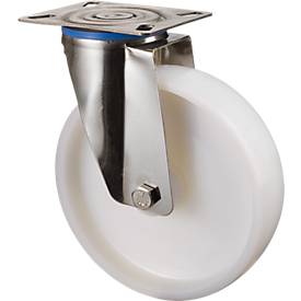 Lenkrolle mit Polyamid-Räder und Edelstahlgabeln