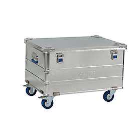 Lenkrollen für Transportboxen Alutec Serie COMFORT/CLASSIC/INDUSTRY, Ø 100 x B 26 x H 128 mm, Vollgummi, blau, 4 Stück