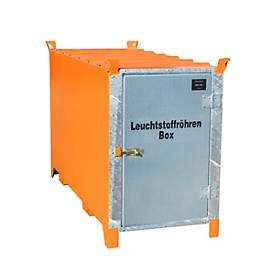 Leuchtstoffröhrenbox BAUER SL 150, Stahlblech, unterfahrbar, abschließbar, Tür verzinkt, B 1700 x T 770 x H 1125 mm, orange