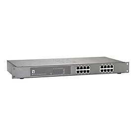 LevelOne GEP-1621W120 - Switch - 16 x 10/100/1000 (PoE+) - Desktop, an Rack montierbar - PoE+ (110 W)