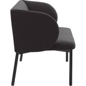 Leyform LIV Empfangssessel, Stahlrohrgestell, Stoffbezug, B 730 x T 620 x H 740 mm, anthrazit melange