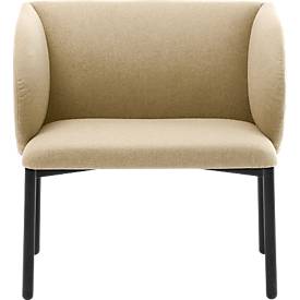 Leyform LIV Empfangssessel, Stahlrohrgestell, Stoffbezug, B 730 x T 620 x H 740 mm, beige melange