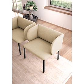 Leyform LIV Empfangssessel, Stahlrohrgestell, Stoffbezug, B 730 x T 620 x H 740 mm, beige melange