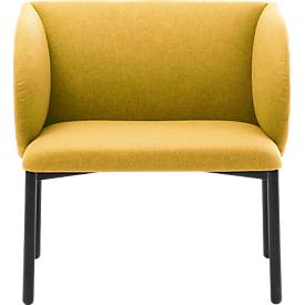 Leyform LIV Empfangssessel, Stahlrohrgestell, Stoffbezug, B 730 x T 620 x H 740 mm, gelb melange