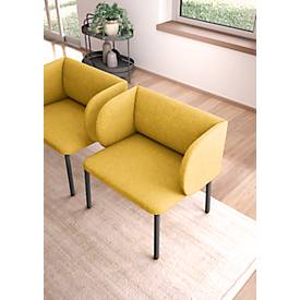 Leyform LIV Empfangssessel, Stahlrohrgestell, Stoffbezug, B 730 x T 620 x H 740 mm, gelb melange