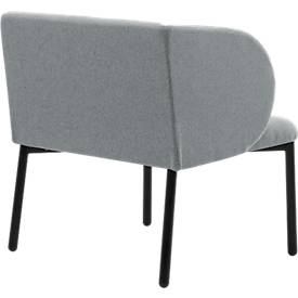 Leyform LIV Empfangssessel, Stahlrohrgestell, Stoffbezug, B 730 x T 620 x H 740 mm, grau melange