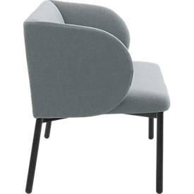 Leyform LIV Empfangssessel, Stahlrohrgestell, Stoffbezug, B 730 x T 620 x H 740 mm, grau melange