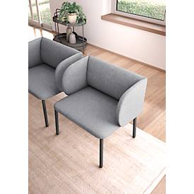 Leyform LIV Empfangssessel, Stahlrohrgestell, Stoffbezug, B 730 x T 620 x H 740 mm, grau melange