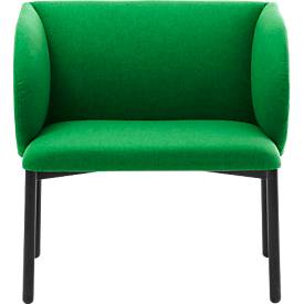 Leyform LIV Empfangssessel, Stahlrohrgestell, Stoffbezug, B 730 x T 620 x H 740 mm, grün
