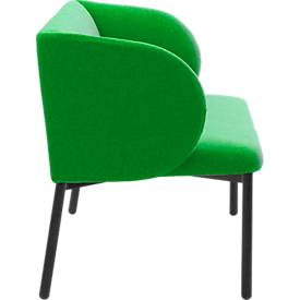 Leyform LIV Empfangssessel, Stahlrohrgestell, Stoffbezug, B 730 x T 620 x H 740 mm, grün