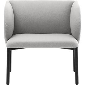 Leyform LIV Empfangssessel, Stahlrohrgestell, Stoffbezug, B 730 x T 620 x H 740 mm, hellgrau melange