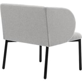 Leyform LIV Empfangssessel, Stahlrohrgestell, Stoffbezug, B 730 x T 620 x H 740 mm, hellgrau melange