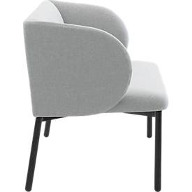 Leyform LIV Empfangssessel, Stahlrohrgestell, Stoffbezug, B 730 x T 620 x H 740 mm, hellgrau melange