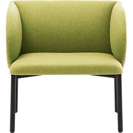 Leyform LIV Empfangssessel, Stahlrohrgestell, Stoffbezug, B 730 x T 620 x H 740 mm, hellgrün melange