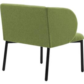 Leyform LIV Empfangssessel, Stahlrohrgestell, Stoffbezug, B 730 x T 620 x H 740 mm, moosgrün