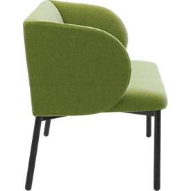 Leyform LIV Empfangssessel, Stahlrohrgestell, Stoffbezug, B 730 x T 620 x H 740 mm, moosgrün