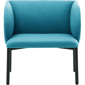 Leyform LIV Empfangssessel, Stahlrohrgestell, Stoffbezug, B 730 x T 620 x H 740 mm, petrol melange 