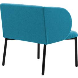 Leyform LIV Empfangssessel, Stahlrohrgestell, Stoffbezug, B 730 x T 620 x H 740 mm, petrol melange 