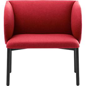 Leyform LIV Empfangssessel, Stahlrohrgestell, Stoffbezug, B 730 x T 620 x H 740 mm, rot melange