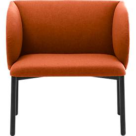 Leyform LIV Empfangssessel, Stahlrohrgestell, Stoffbezug, B 730 x T 620 x H 740 mm, terracottabraun