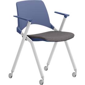 Stapelstuhl KEY OK, Klappsitz, 4-Fuß, mit Rollen, mit oder ohne Armlehnen, diverse Farbvarianten