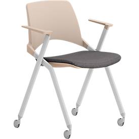 Stapelstuhl KEY OK, Klappsitz, 4-Fuß, mit Rollen, mit oder ohne Armlehnen, diverse Farbvarianten