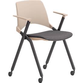 Stapelstuhl KEY OK, Klappsitz, 4-Fuß, mit Rollen, mit oder ohne Armlehnen, diverse Farbvarianten