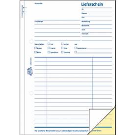 Lieferschein Avery Zweckform 1720, Format A5, 1 Buch mit 2 x 40 Blatt, FSC®-Papier, weiß/gelb