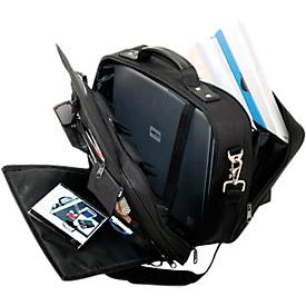 LIGHTPAK® Notebook-Tasche ARCO, geeignet für Laptops bis 15″, 2 Fächer & Schultergurt, B 405 x T 160 x H 330 mm, Polyester, schwarz
