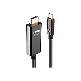 Lindy Adapterkabel - 24 pin USB-C männlich zu HDMI männlich - 10 m - abgeschirmt - Schwarz - rund, aktiver Chip, unterstützt 4K 60 Hz (4096 x 2160)