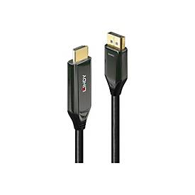 Lindy Adapterkabel - DisplayPort männlich zu HDMI männlich - 1 m - abgeschirmt - Schwarz - rund, unterstützt 8K 60 Hz (7680 x 4320)