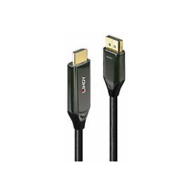 Lindy Adapterkabel - DisplayPort männlich zu HDMI männlich - 1 m - abgeschirmt - Schwarz - rund, unterstützt 8K 60 Hz (7680 x 4320)