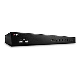 Lindy KVM Switch Pro USB 2.0 Audio DVI-I - KVM-/Audio-/USB-Switch - 8 Anschlüsse