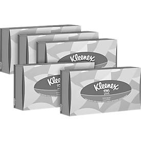Lingettes cosmétiques Kleenex® 8815, 2 plis, douces et absorbantes, 100 % fibres fraîches en bois certifié FSC®, blanc, 5 boîtes de 100 lingettes