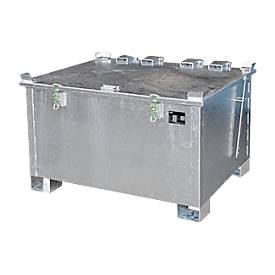 Lithium-Ionen-Lagerbehälter LIL 280, Stahlblech, abschließbarer Deckel, 3-fach stapelbar, B 1200 x T 1000 mm