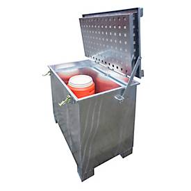 Lithium-Ionen-Lagerbehälter LIL 340, Stahlblech, abschließbarer Deckel, 3-fach stapelbar, B 1200 x T 800 mm