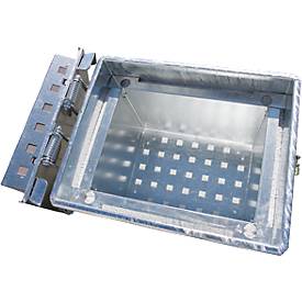 Lithium-Ionen-Lagerbehälter LIL 90, Stahlblech, abschließbarer Deckel, 3-fach stapelbar, B 600 x T 800 mm