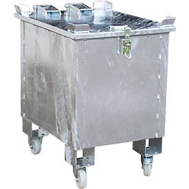 Lithium-Ionen-Lagerbehälter LIL 90, Stahlblech, abschließbarer Deckel, 3-fach stapelbar, B 600 x T 800 mm