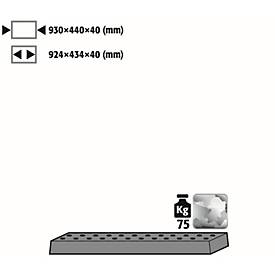 Image of Lochblecheinsatz Standard für asecos Chemikalienschränke, Stahlblech, B 930 x T 440 x H 40 mm, bis 75 kg