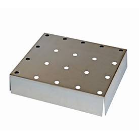Lochblecheinsatz Standard für asecos Sicherheitsschränke der Q30, Q90, S90 und K90 Serie, Edelstahl 1.4016, B 409 x T 474 x H 107 mm, bis 75 kg