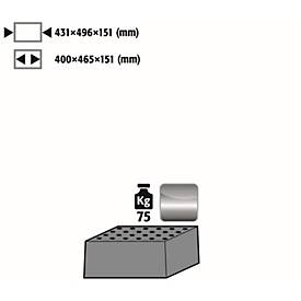 Image of Lochblecheinsatz Standard für asecos Sicherheitsschränke der Q30, Q90, S90 und K90 Serie, Edelstahl 1.4016, B 431 x T 496 x H 151 mm, bis 75 kg