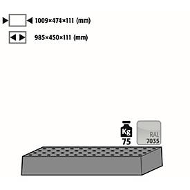 Image of Lochblecheinsatz Standard für asecos Sicherheitsschränke der Q30, Q90 und S90 Serie, Stahlblech, lichtgrau, B 1009 x T 474 x H 111 mm, bis 75 kg