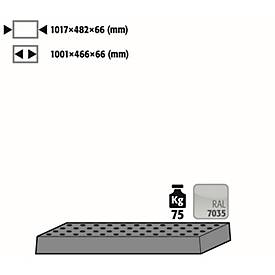 Image of Lochblecheinsatz Standard für asecos Sicherheitsschränke der Q30, Q90 und S90 Serie, Stahlblech, lichtgrau, B 1017 x T 482 x H 66 mm, bis 75 kg