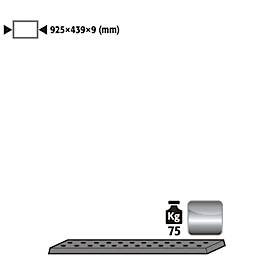 Lochblecheinsatz Standard für asecos Sicherheitsschränke der UB90 und UB30 Serie, Edelstahl 1.4016, B 925 x T 436 x H 9 mm, bis 75 kg