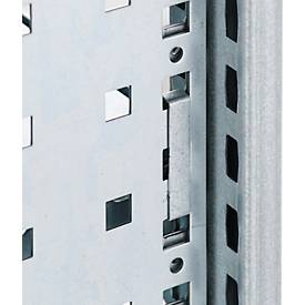 Lochblechwand für Grundregal/Anbauregal ORDO Industry, multifunktional, Quadratlochung 10-38 mm, magnethaftend, B 600 x T 1,5 x H 2500 mm, Stahl, verzinkt