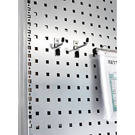 Lochblechwand für Grundregal/Anbauregal ORDO Industry, multifunktional, Quadratlochung 10-38 mm, magnethaftend, B 600 x T 1,5 x H 2500 mm, Stahl, verzinkt