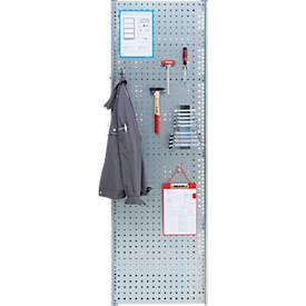 Lochblechwand für Grundregal/Anbauregal ORDO Industry, multifunktional, Quadratlochung 10-38 mm, magnethaftend, B 800 x T 1,5 x H 2000 mm, Stahl, verzinkt