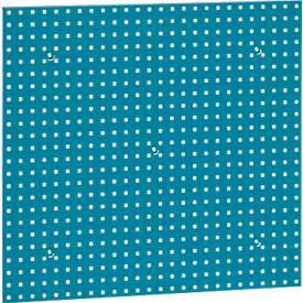 Lochplatte WFI, Wandmontage, Lochgröße 9 x 9 mm & Lochabstand 38 mm, L 988 x H 910 mm, Stahlblech, azurblau RAL 5009